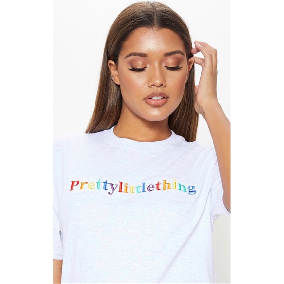 PrettyLittleThing Tops - 🌈PrettyLittleThing Embroidered Rainbow T-Shirt🌈
